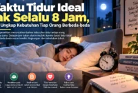Waktu Tidur Ideal Tak Selalu 8 Jam, Studi Ungkap Kebutuhan Tiap Orang Berbeda-beda. (Gambar: Ilustrasi AI)