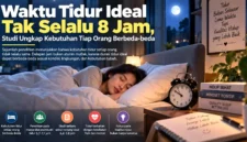 Waktu Tidur Ideal Tak Selalu 8 Jam, Studi Ungkap Kebutuhan Tiap Orang Berbeda-beda. (Gambar: Ilustrasi AI)