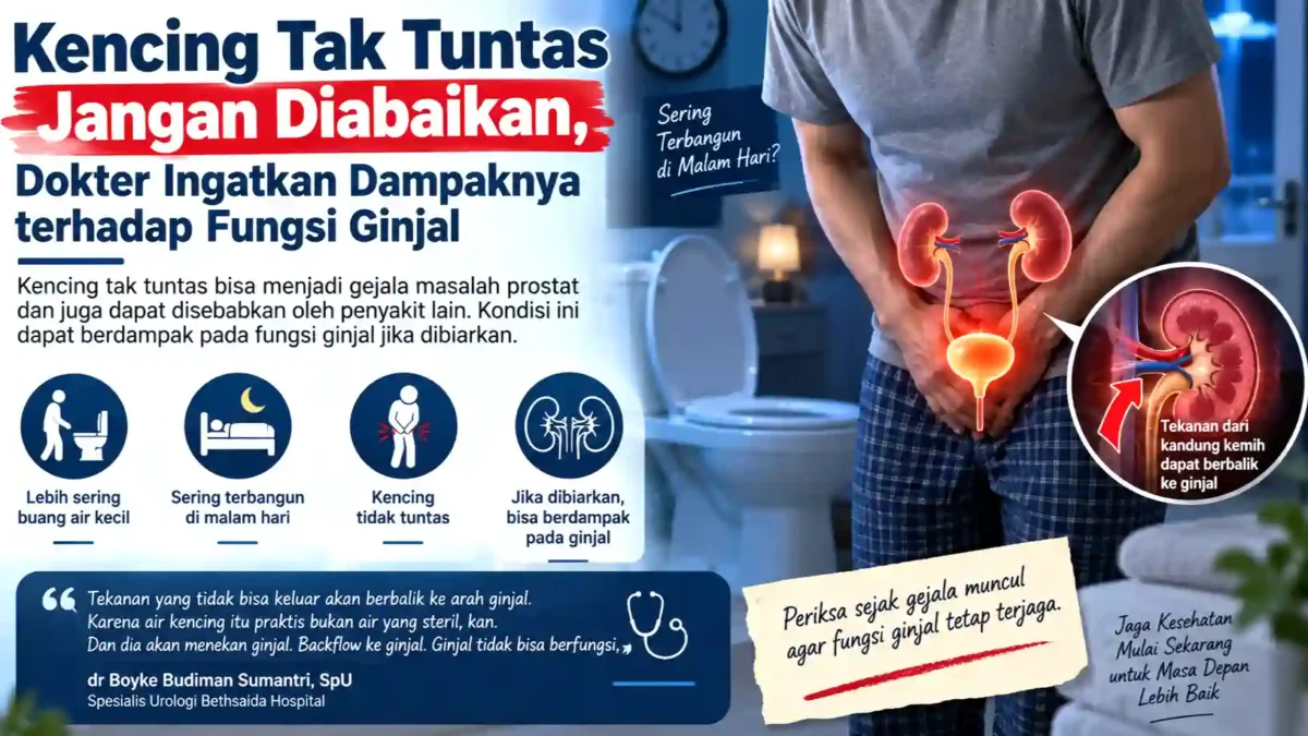Kencing Tak Tuntas Jangan Diabaikan, Dokter Ingatkan Dampaknya terhadap Fungsi Ginjal. (Gambar: Ilustrasi AI)