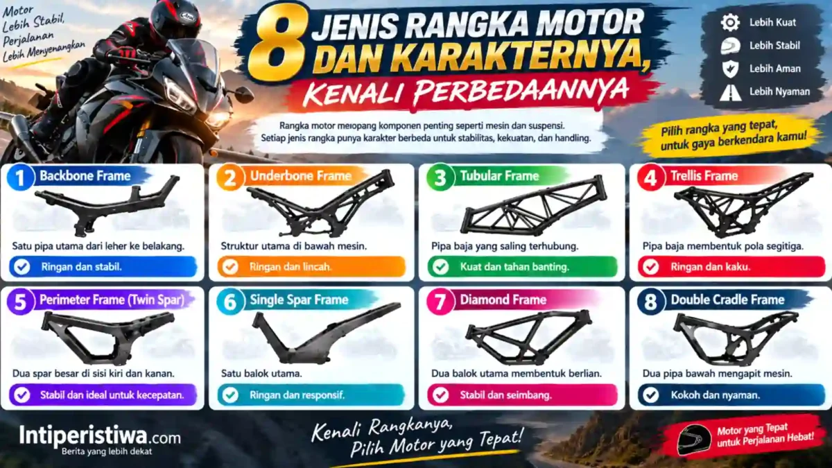 8 Jenis Rangka Motor dan Karakternya, Kenali Perbedaannya. (Gambar: Ilustrasi AI)