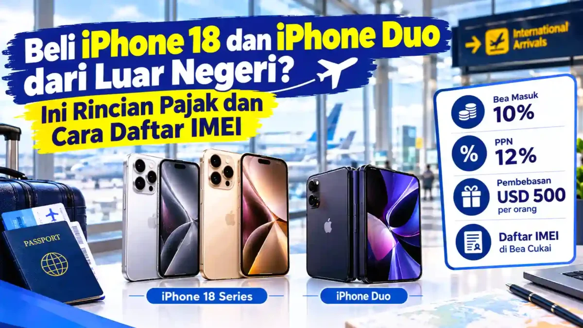 Beli iPhone 18 dan iPhone Duo dari Luar Negeri? Ini Rincian Pajak dan Cara Daftar IMEI. (Gambar: Ilustrasi AI)