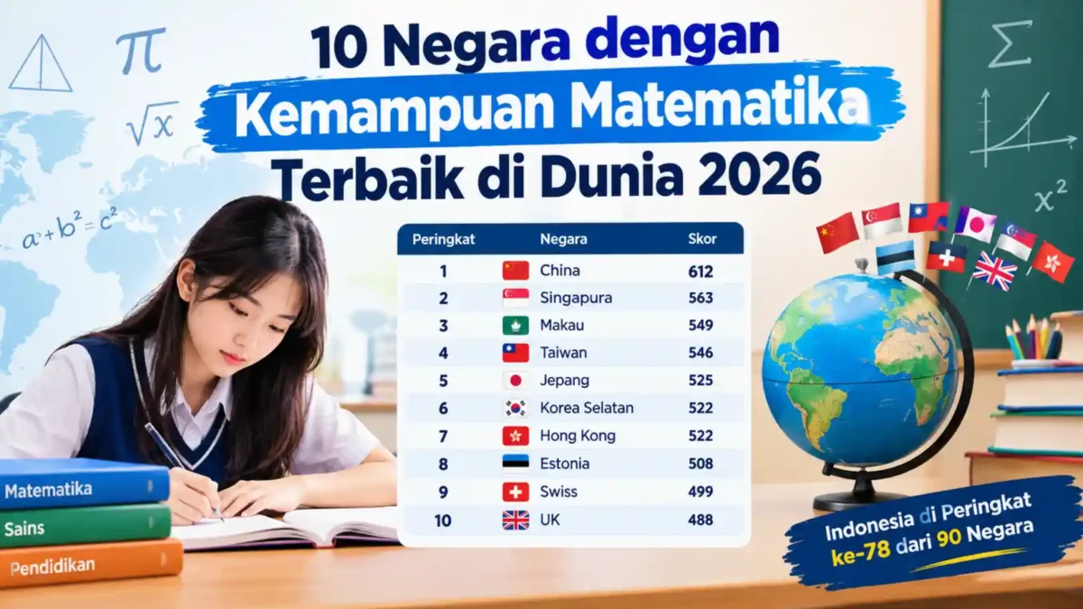 10 Negara dengan Kemampuan Matematika Terbaik di Dunia 2026. (Gambar: Ilustrasi AI)