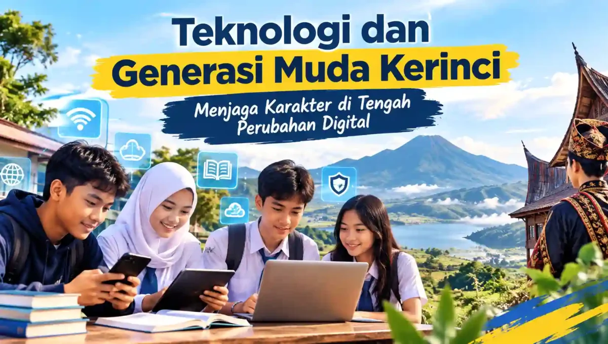 Teknologi dan Generasi Muda Kerinci: Menjaga Karakter di Tengah Perubahan Digital. (Gambar: Ilustrasi AI)