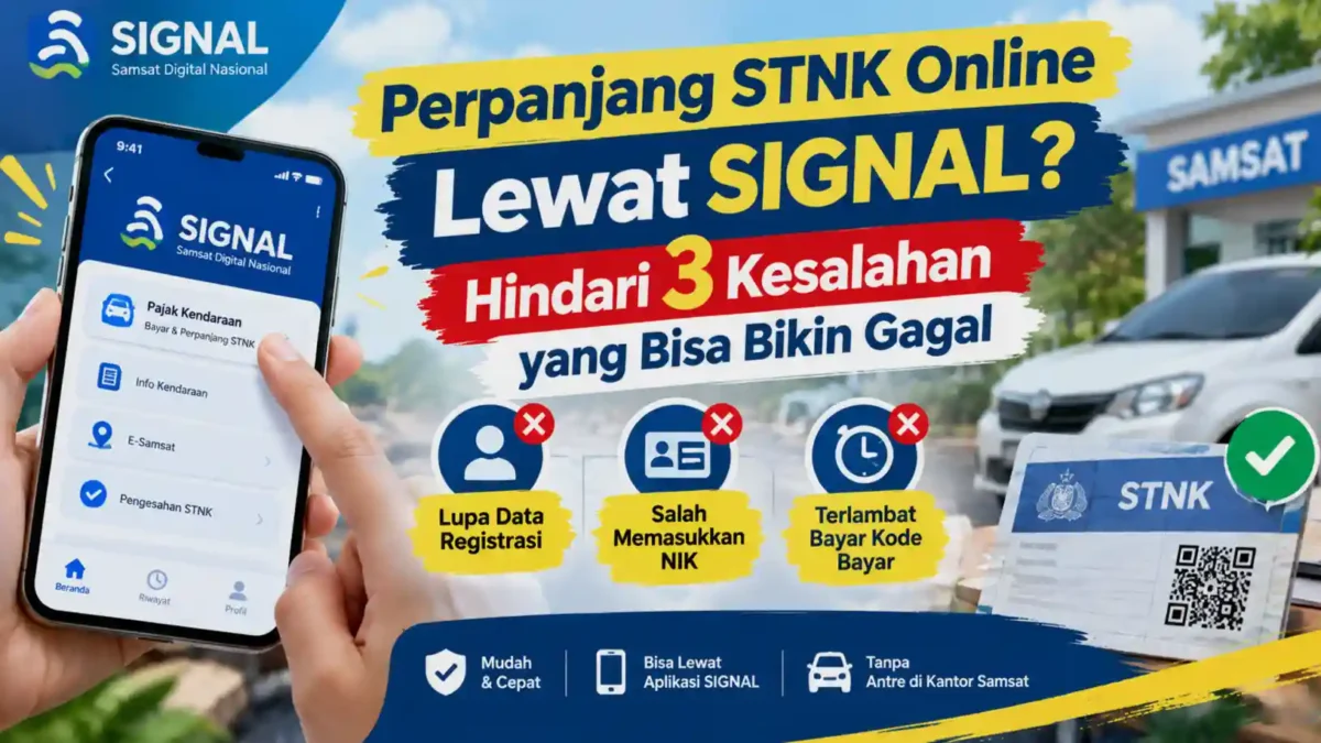 Perpanjang STNK Online Lewat SIGNAL? Hindari 3 Kesalahan yang Bisa Bikin Gagal. (Gambar: Ilustrasi AI)