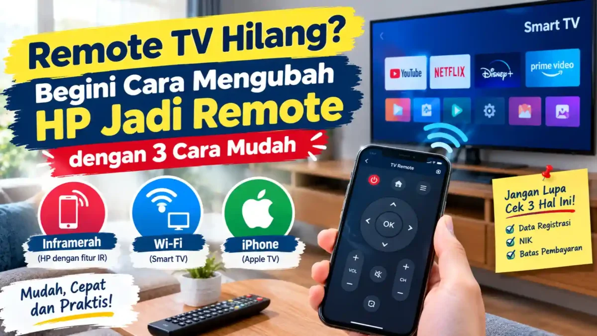 Remote TV Hilang? Begini Cara Mengubah HP Jadi Remote dengan 3 Cara Mudah. (Gambar: Ilustrasi AI)