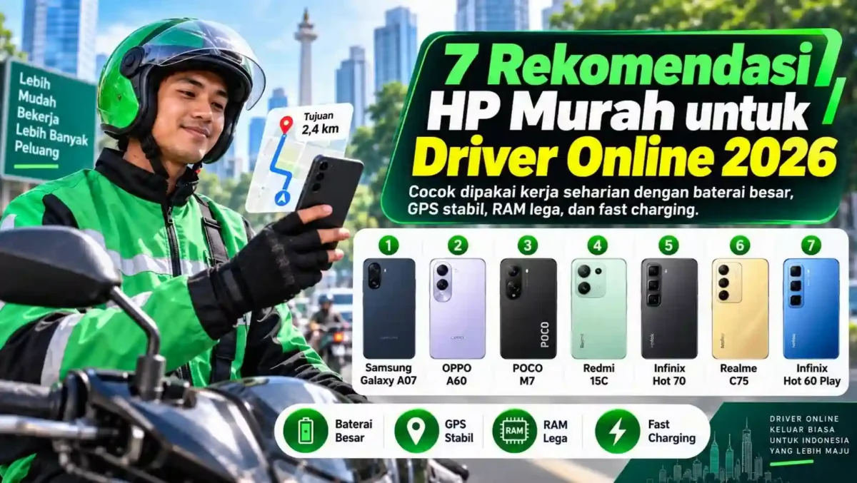 7 Rekomendasi HP Murah untuk Driver Online 2026, Cocok Dipakai Kerja Seharian. (Foto: Ilustrasi AI)