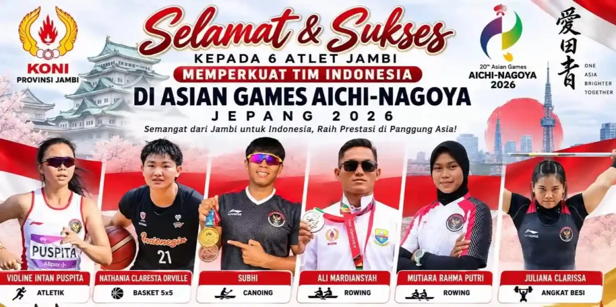 Enam Atlet Jambi di Asian Games 2026 Perkuat Indonesia, Ini Daftarnya. (Foto: koni/infojambi)