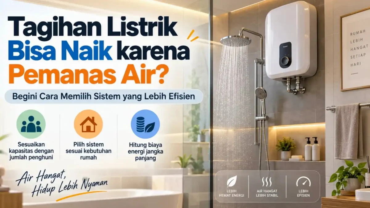 Tagihan Listrik Bisa Naik karena Pemanas Air? Begini Cara Memilih Sistem yang Lebih Efisien. (Gambar: Ilustrasi AI)