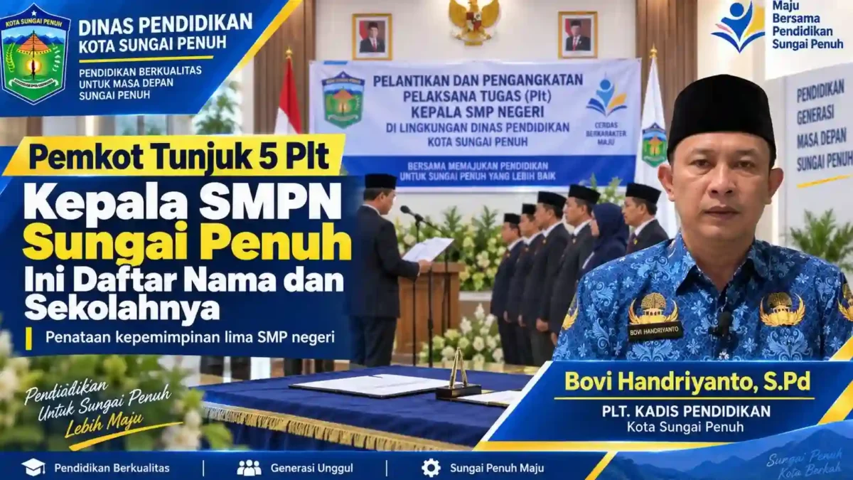 Pemkot Tunjuk 5 Plt Kepala SMPN Sungai Penuh, Ini Daftar Nama dan Sekolahnya. (Gambar: ist/Ilustrasi AI)