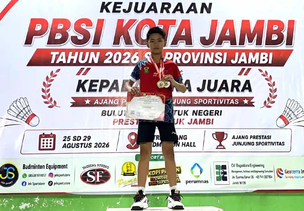 Abizar Prandapo, Siswa SMPN 13 Kerinci, Borong Dua Prestasi di Jambi Open 2026. (Foto: Desi Hermila/rri)