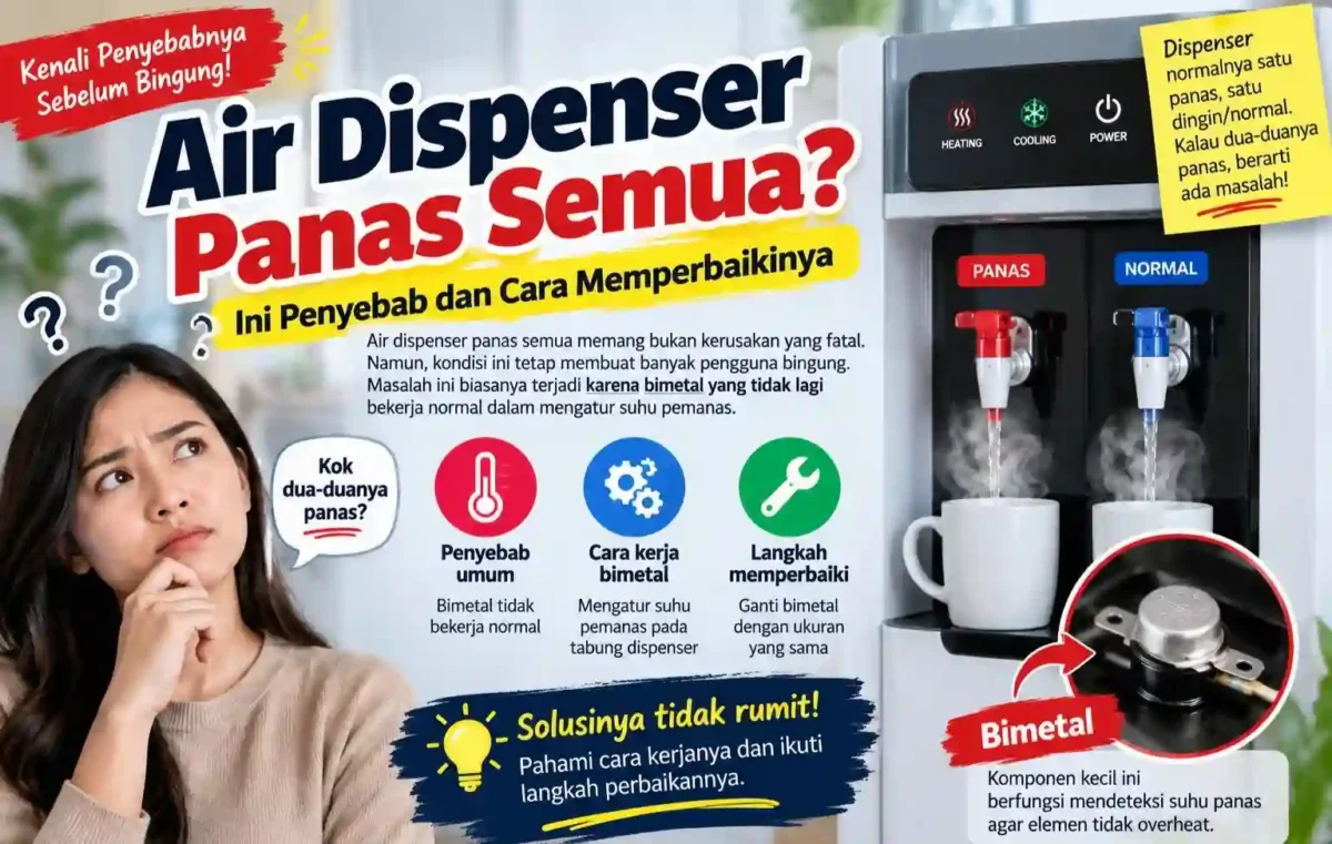 Air Dispenser Panas Semua? Kenali Penyebab dan Cara Memperbaikinya. (Gambar: Ilustrasi AI)
