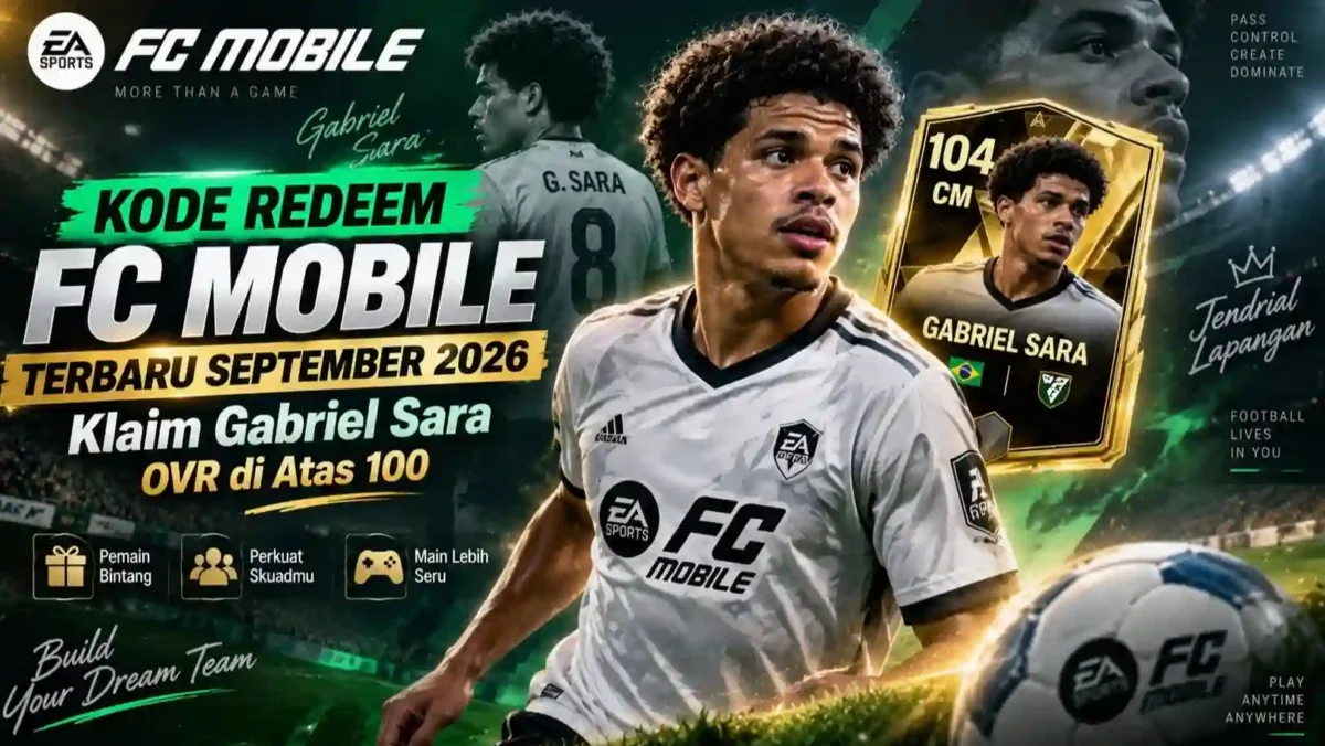 Kode Redeem FC Mobile Terbaru September 2026, Klaim Gabriel Sara OVR di Atas 100. (Gambar: Ilustrasi AI)