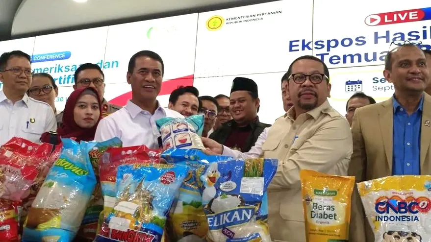 Mentan Ungkap 25 Merek Beras Fortifikasi Diduga Palsu, Taksir Kerugian Konsumen Rp89 Triliun. (Foto: CNBC Indonesia/Martyasari Rizky)