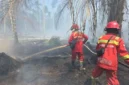 Hujan Padamkan Api di 7 Titik TN Berbak, Petugas Dinginkan Gambut yang Masih Berasap. (Foto: ANTARA/HO/Manggala Agni)