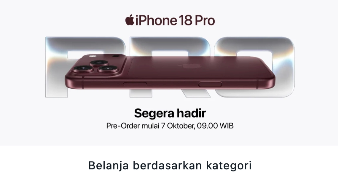 Jangan Ketinggalan, Besok Mulai Pre-Order iPhone 18 Pro! (Foto: Hello Store/Blibli)
