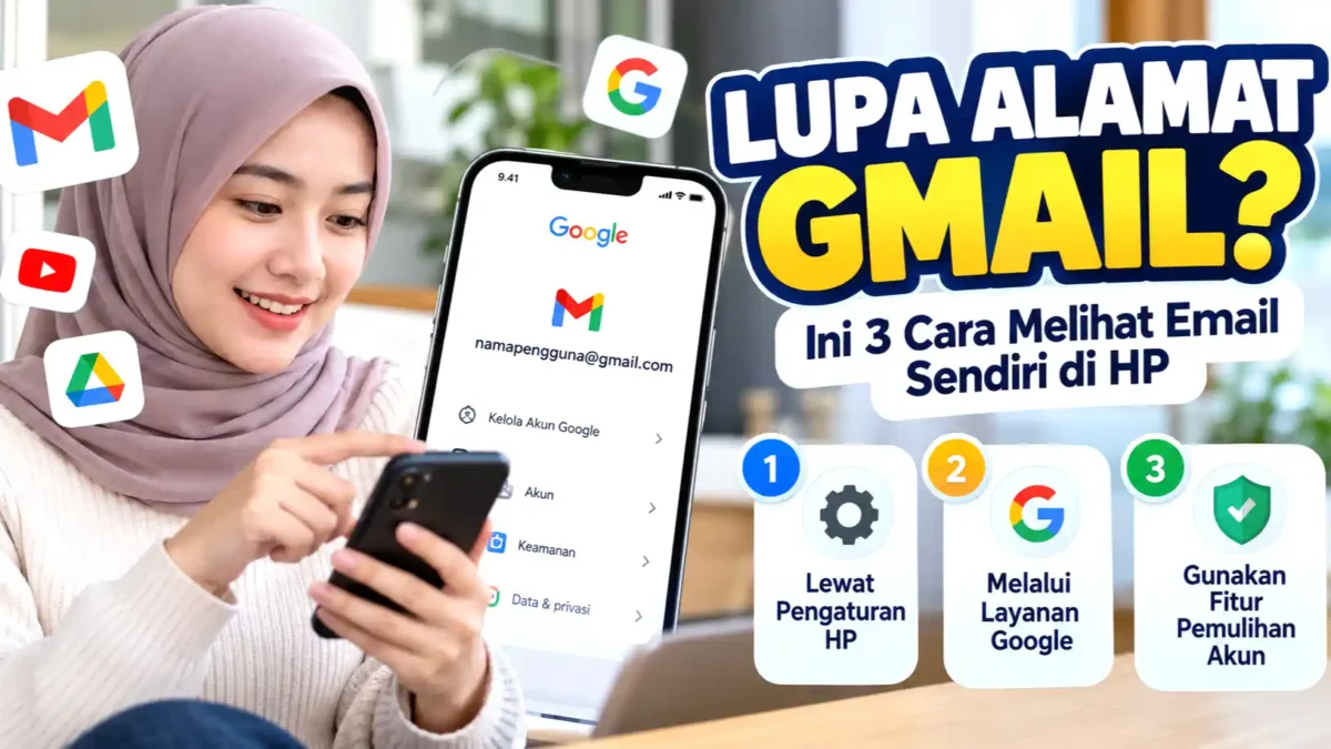 Lupa Alamat Gmail? Ini 3 Cara Melihat Email Sendiri di HP. (Gambar: Ilustrasi AI)