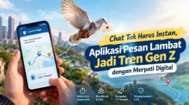 Chat Tak Lagi Harus Instan, Aplikasi Pesan Lambat dengan Merpati Digital Mulai Dilirik Gen Z. (Gambar: Ilustrasi AI)