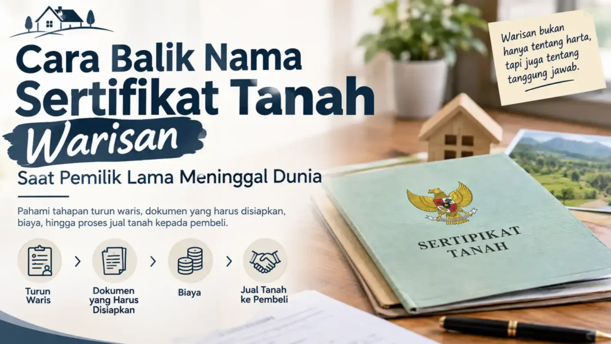 Cara Balik Nama Sertifikat Tanah Warisan Saat Pemilik Lama Meninggal Dunia. (Gambar: Ilustrasi AI)