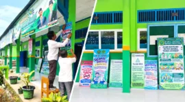 Wujudkan Lingkungan Positif, MTsN 5 Kerinci Tebar Pesan Kebaikan Lewat Banner Edukatif. (Foto: mtsn5kerinci.mdrsh)