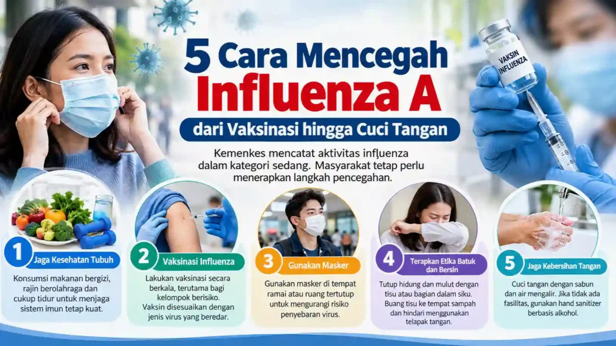 5 Cara Mencegah Influenza A, dari Vaksinasi hingga Cuci Tangan. (Gambar: Ilustrasi AI)