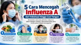 5 Cara Mencegah Influenza A, dari Vaksinasi hingga Cuci Tangan. (Gambar: Ilustrasi AI)