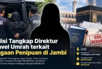 Polisi Tangkap Direktur Travel Umrah terkait Dugaan Penipuan di Jambi. (Gambar: Ilustrasi AI)
