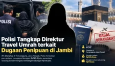 Polisi Tangkap Direktur Travel Umrah terkait Dugaan Penipuan di Jambi. (Gambar: Ilustrasi AI)