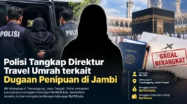 Polisi Tangkap Direktur Travel Umrah terkait Dugaan Penipuan di Jambi. (Gambar: Ilustrasi AI)