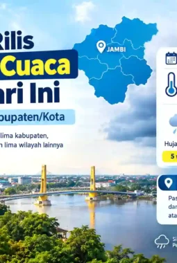 BMKG Rilis Prakiraan Cuaca Jambi Hari Ini, Cek Kondisi 11 Kabupaten/Kota