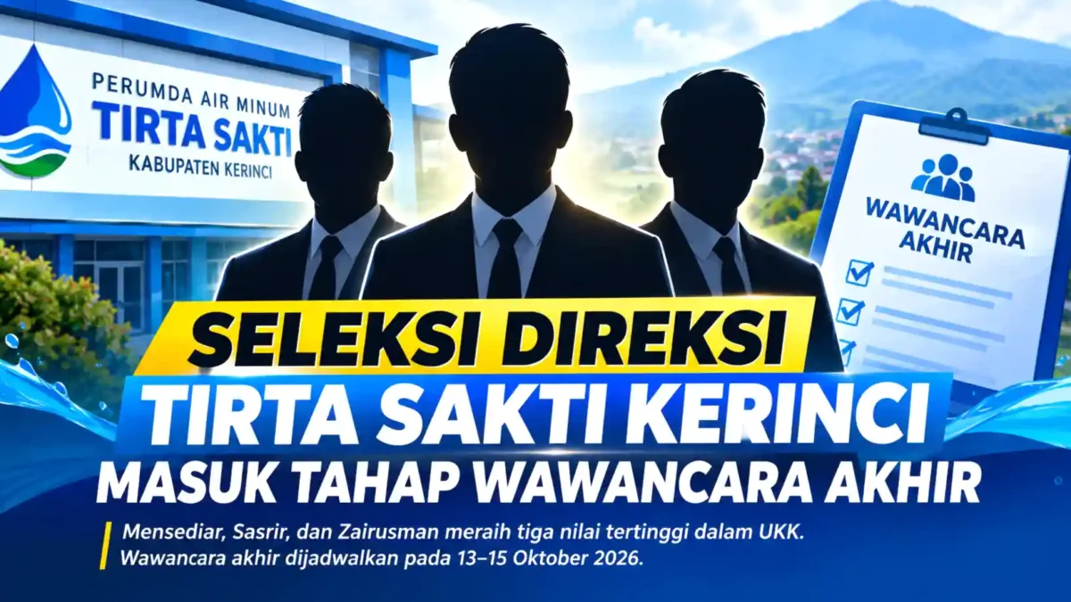 Seleksi Direksi Tirta Sakti Kerinci Masuk Tahap Wawancara Akhir, Ini Tiga Nama Pesertanya. (Gambar: Ilustrasi AI)